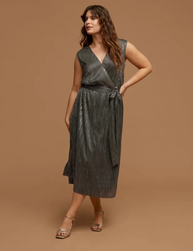 Plus Size Surplice Midi Dress With Sash sold by Anne Klein