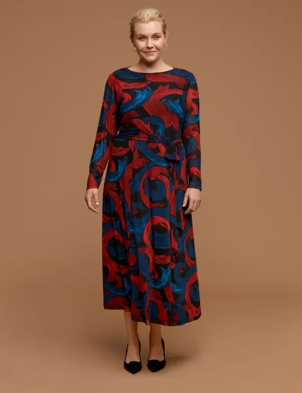 Plus Size Mesh Tie Waist Midi Dress sold by Anne Klein