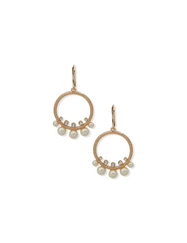 Circle Drop Earrings With Levback sold by Anne Klein