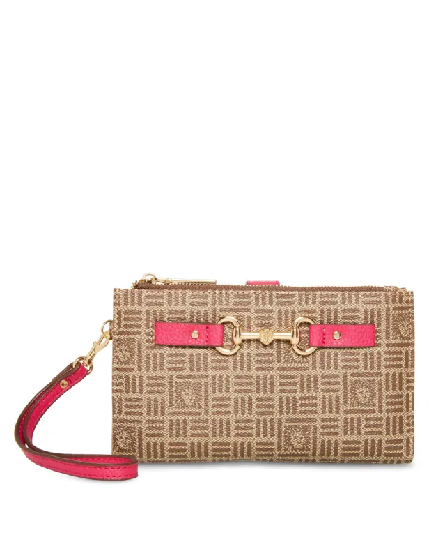 Horsebit Tile Lion Logo Wallet With Wristlet Strap sold by Anne Klein