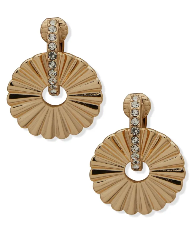 Scalloped Fan Drop Clip On Earrings sold by Anne Klein