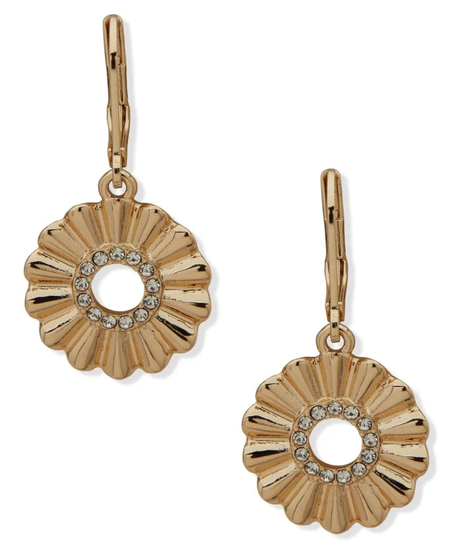 Single Scalloped Drop Earrings made by Anne Klein