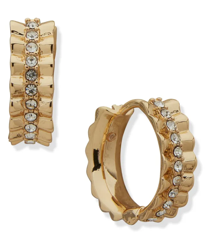 Scalloped Huggie Hoop Earrings made by Anne Klein