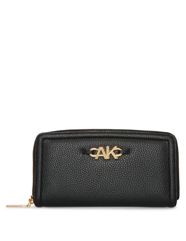 AK Curved Zip Around Wallet With Logo sold by Anne Klein