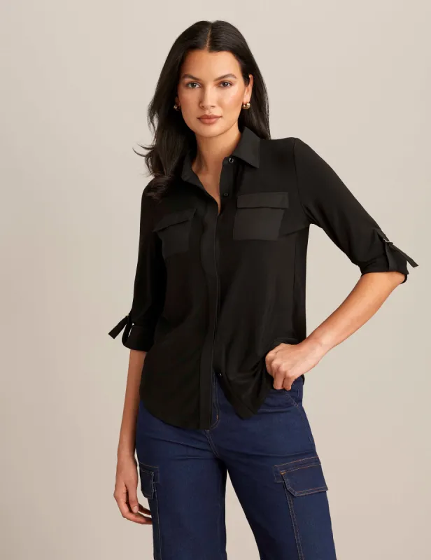 Long Sleeve Convertible Utility Top made by Kasper