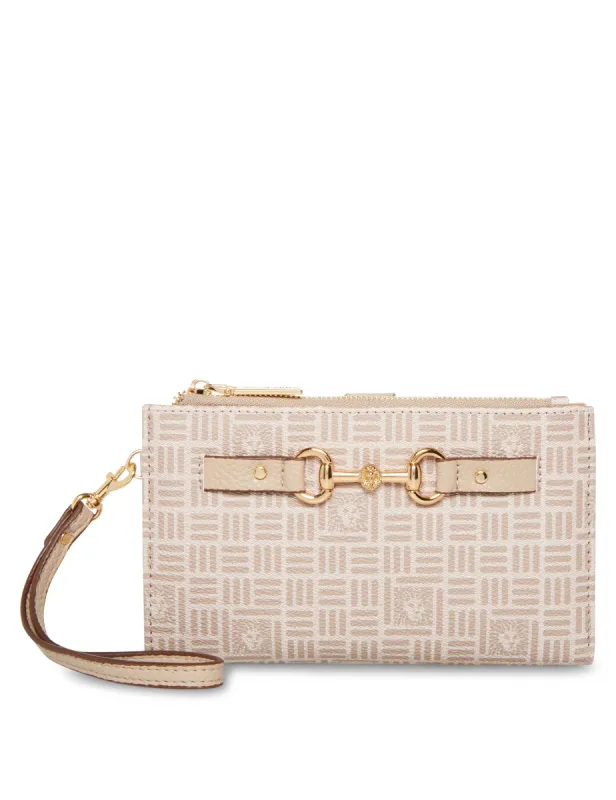 Horsebit Tile Lion Logo Wallet With Wristlet Strap sold by Anne Klein