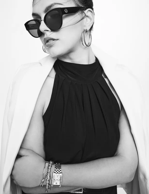 Pleat Neck Halter Top sold by Anne Klein