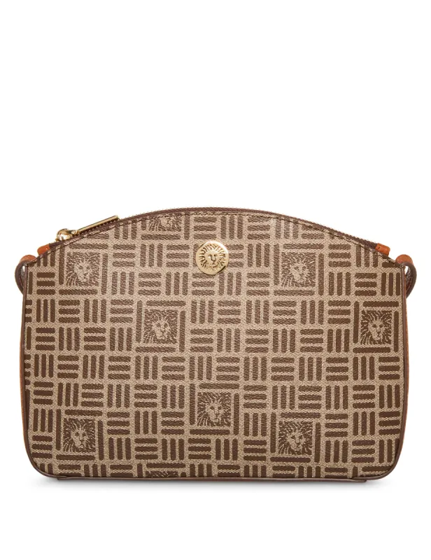 Tile Lion Logo Triple Compartment Crossbody made by Anne Klein