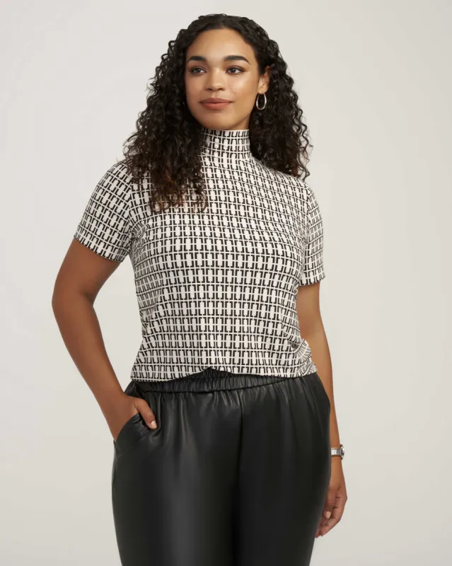 Plus Size Chainlink Mock Neck Top made by Kasper