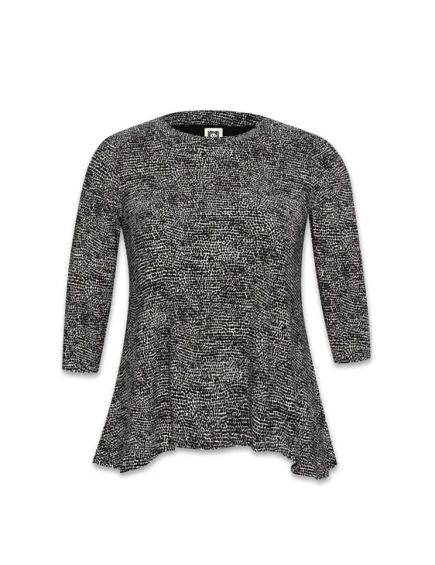 Plus Size Pebble Dot Sharkbite Knit Top sold by Anne Klein