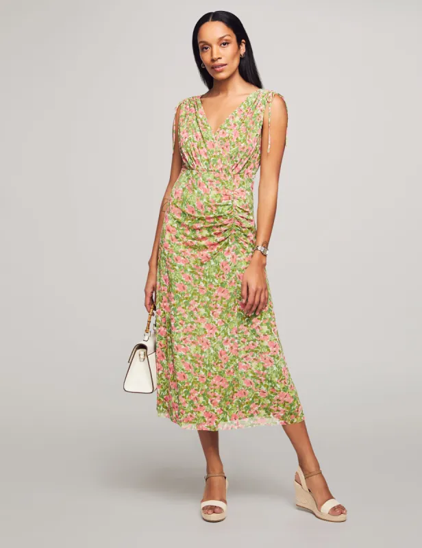 Tie Shoulder Surplice Midi Dress sold by Anne Klein