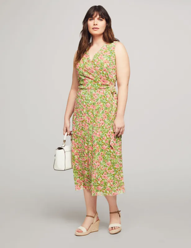 Plus Size Sleeveless Midi Wrap Dress sold by Anne Klein