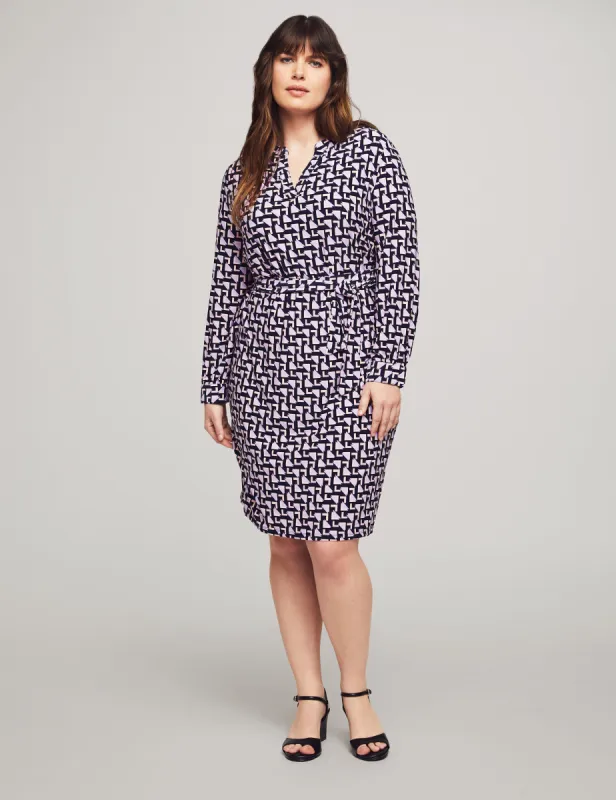 Plus Size Split Neck Shirtdress made by Anne Klein