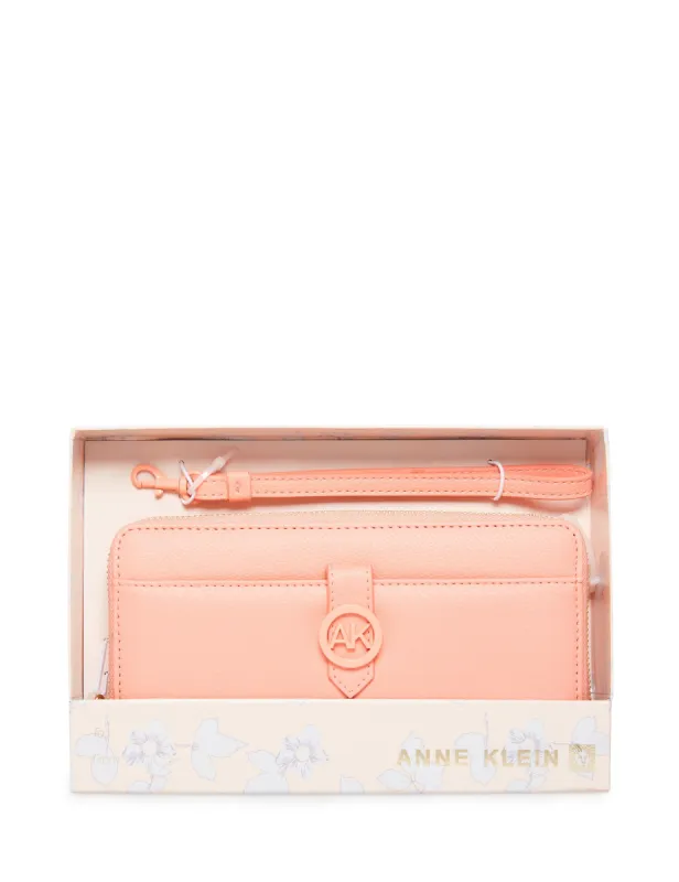 Boxed Slim Zip Wallet With AK Coated Hardware & Detachable Wristlet sold by Anne Klein
