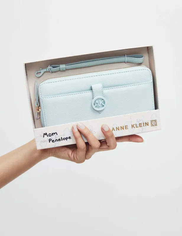 Boxed Slim Zip Wallet With AK Coated Hardware & Detachable Wristlet sold by Anne Klein