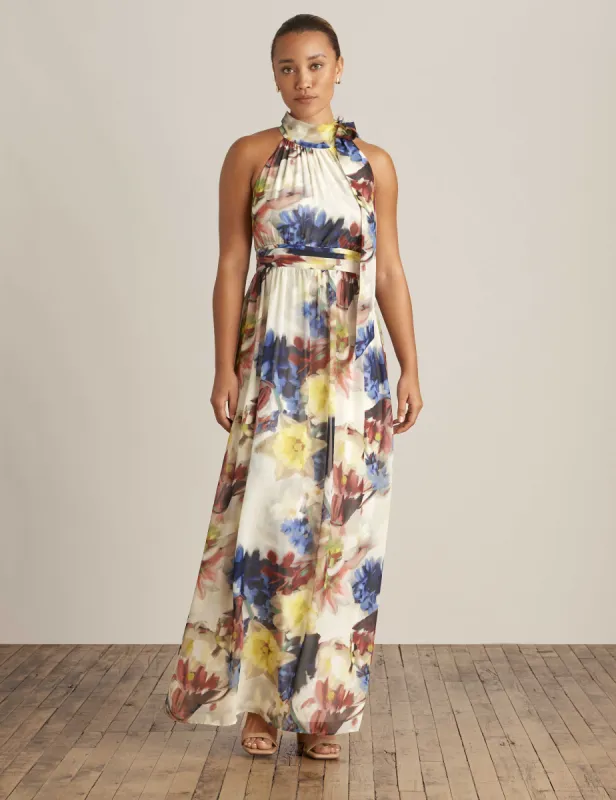 Halter Neck Bow Maxi Dress sold by Anne Klein