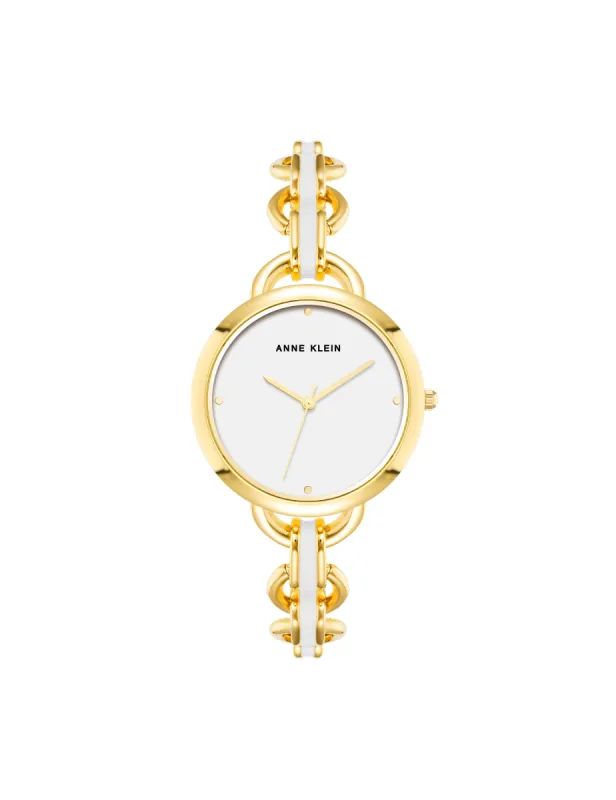 Enamel Accented Open Link Boyfriend Watch sold by Anne Klein