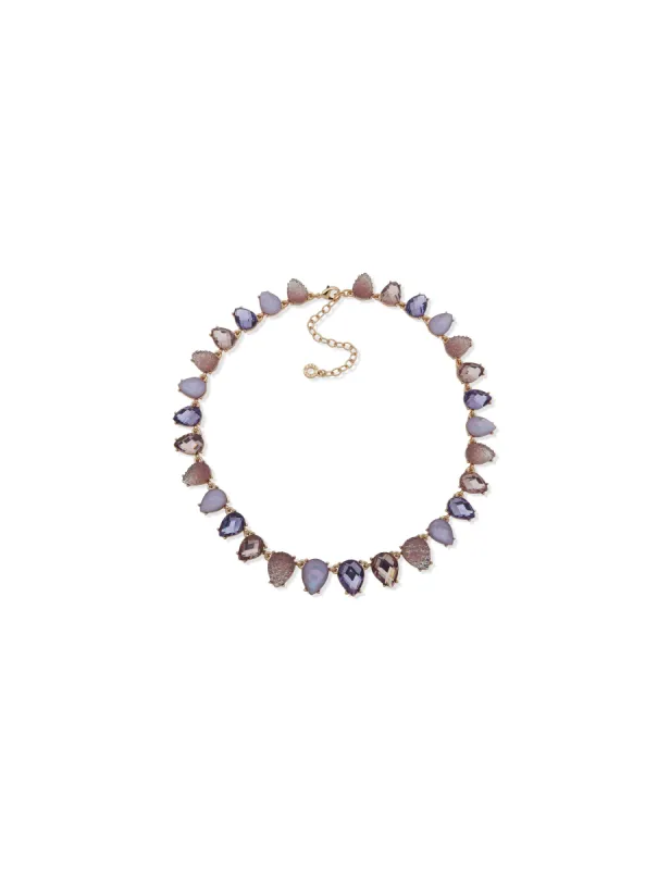 Purple Pear Stone Collar Necklace sold by Anne Klein