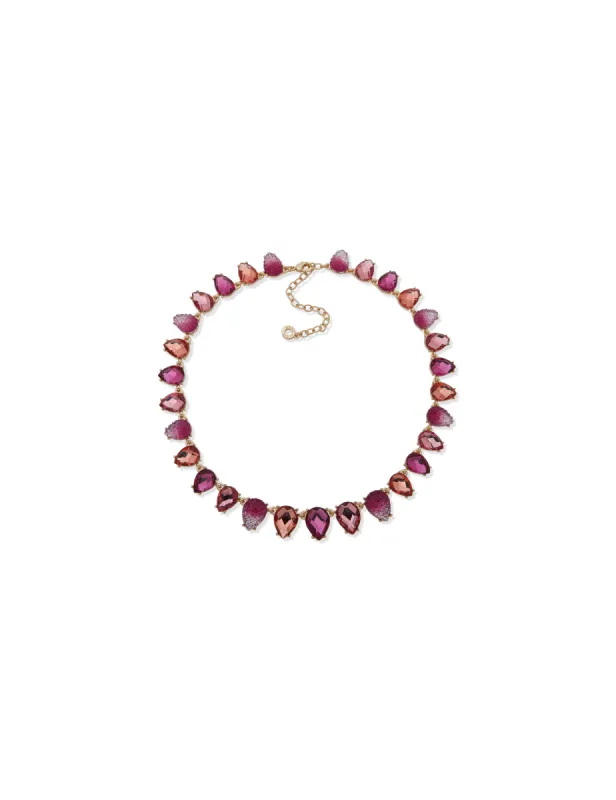 Pink Pear Stone Collar Necklace sold by Anne Klein