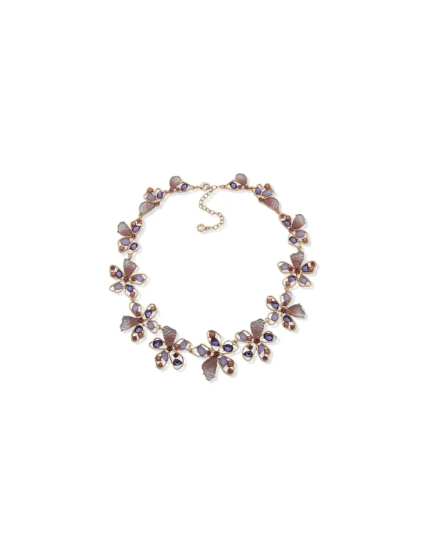 Purple Multi Stone Flower Collar sold by Anne Klein