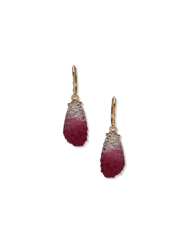 Pink MultiStone Levback Drop Earring sold by Anne Klein
