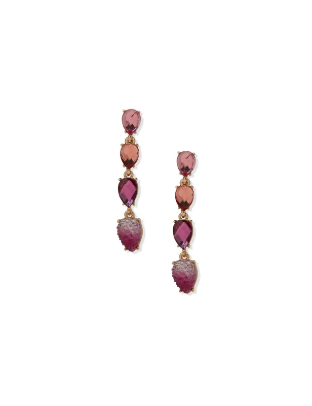 Pink Pear Stone Linear Earring sold by Anne Klein