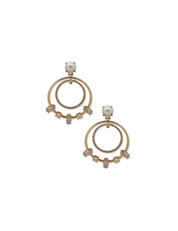 Duo Stone Doorknocker Earrings sold by Anne Klein