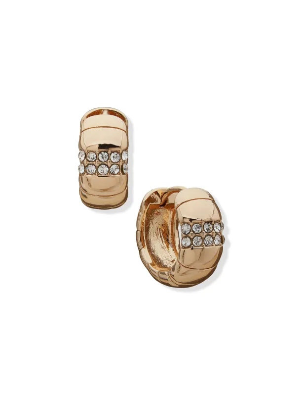 Omega Huggie Hoop With Crystals sold by Anne Klein