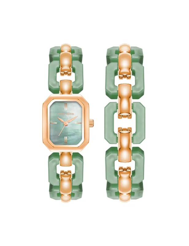 Acrylic Link Watch and Bracelet Set sold by Anne Klein