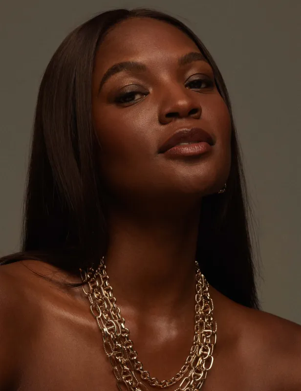 Statement Multi-row Chain Necklace sold by Anne Klein