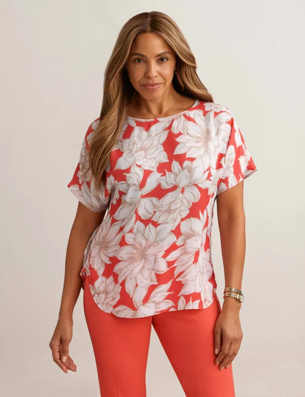 Short Sleeve Blouse With Bateau Neckline sold by Anne Klein