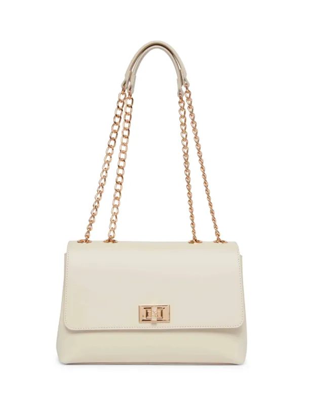 Convertible Flap Shoulder Bag With AK Enamel Turn Lock sold by Anne Klein