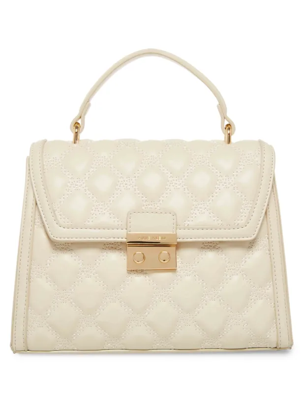 Convertible Quilted Satchel With Push Lock sold by Anne Klein
