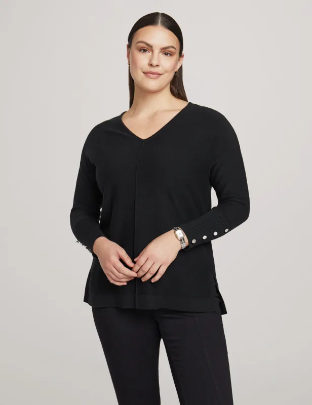 V Neck Long Sleeve With Buttons sold by Anne Klein