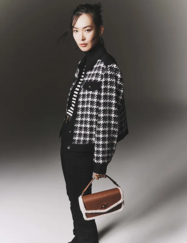 Button Front Combo Fabric Jacket sold by Anne Klein