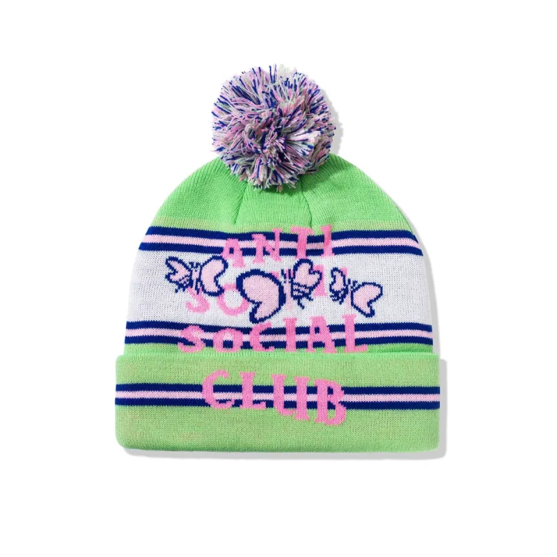 Shell Shock Pom Pom Green Beanie sold by Anti Social Social Club