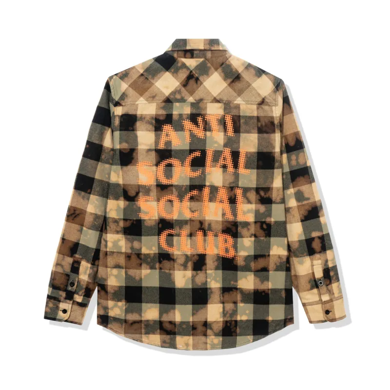 Dialtone Olive Tie Dye Flannel sold by Anti Social Social Club