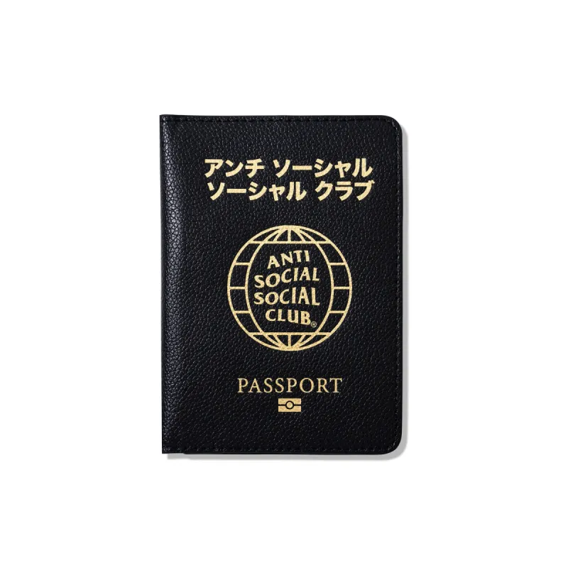 Hardly Punctual Passport Case - Black made by Anti Social Social Club