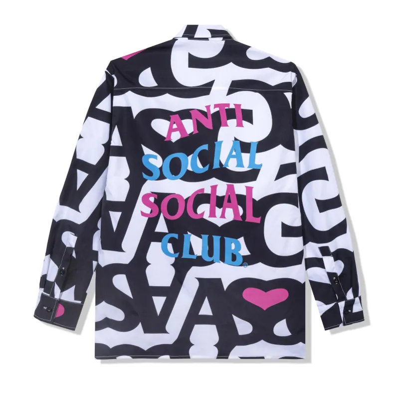 Negative Space L/S Cotton White Button up sold by Anti Social Social Club