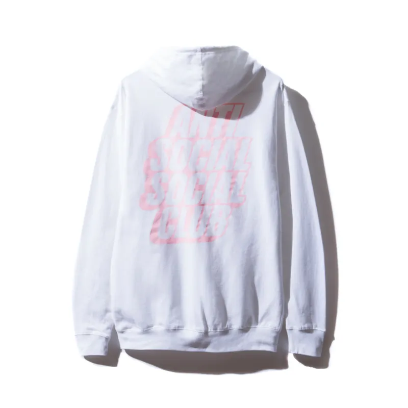 Blocked Logo White w/Pink Hoodie made by Anti Social Social Club