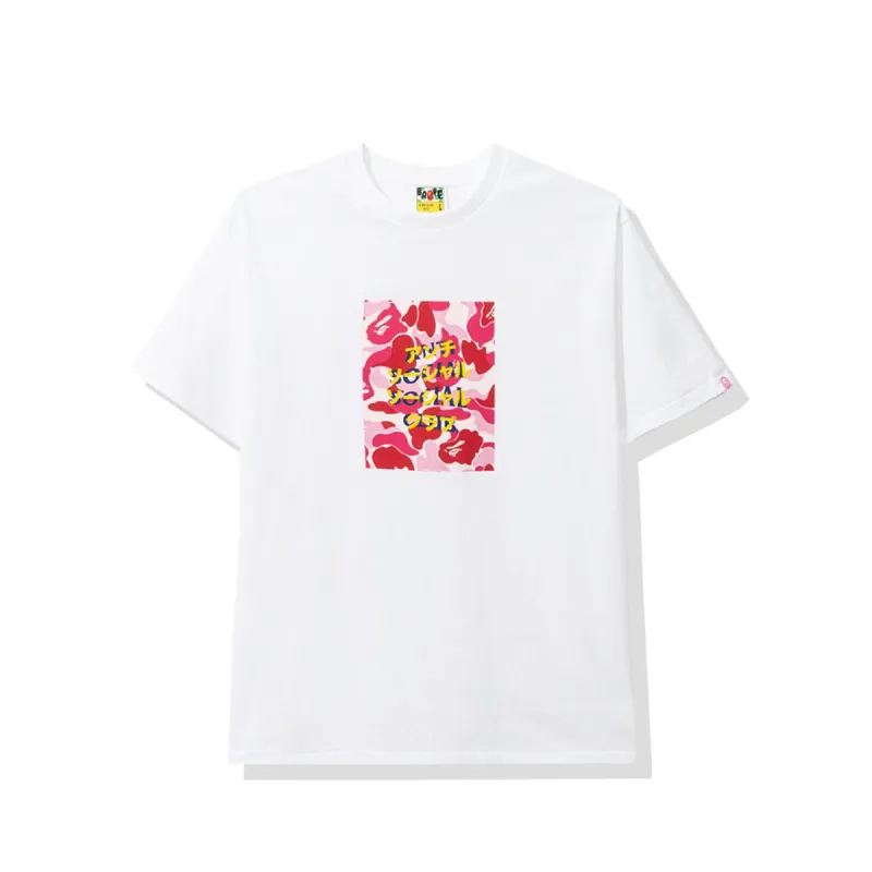 Bape x Assc Pink Box White Tee made by Anti Social Social Club