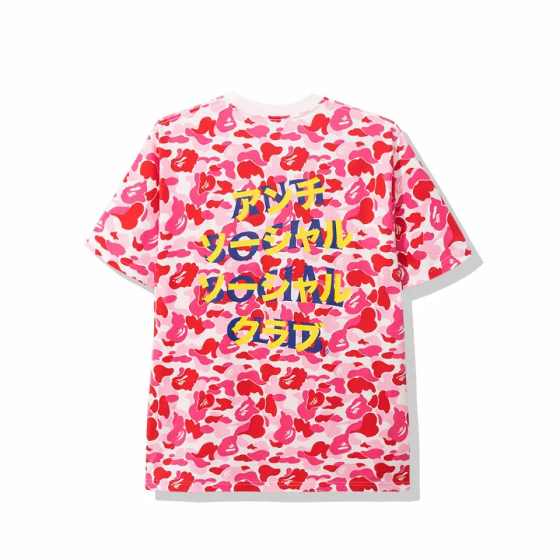 Bape x Assc Pink Camo Tee made by Anti Social Social Club