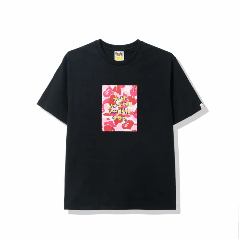 Bape x Assc Pink Box Black Tee made by Anti Social Social Club