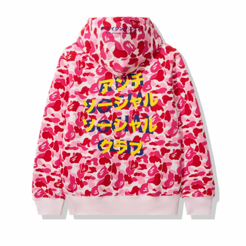 Bape x Assc Pink Camo Hoodie made by Anti Social Social Club