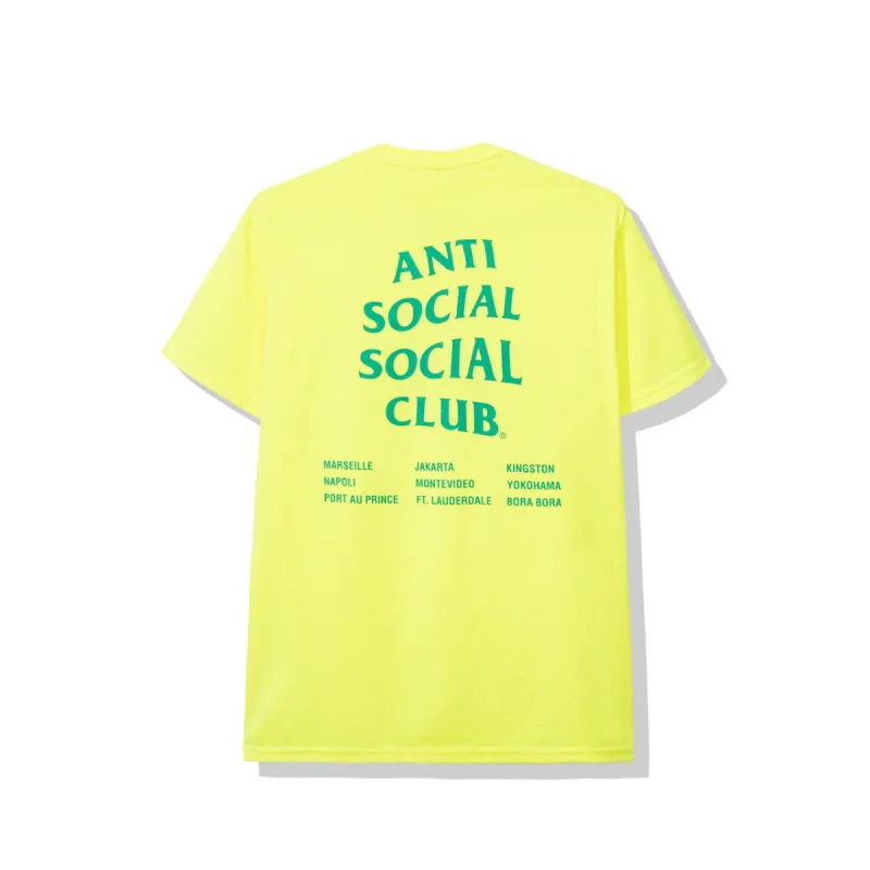 Club Med Neon Green Tee sold by Anti Social Social Club