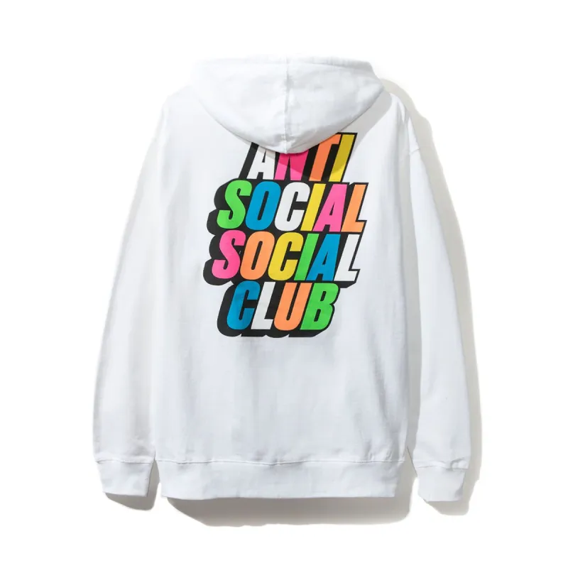 Blocked Rainbow White Hoodie made by Anti Social Social Club