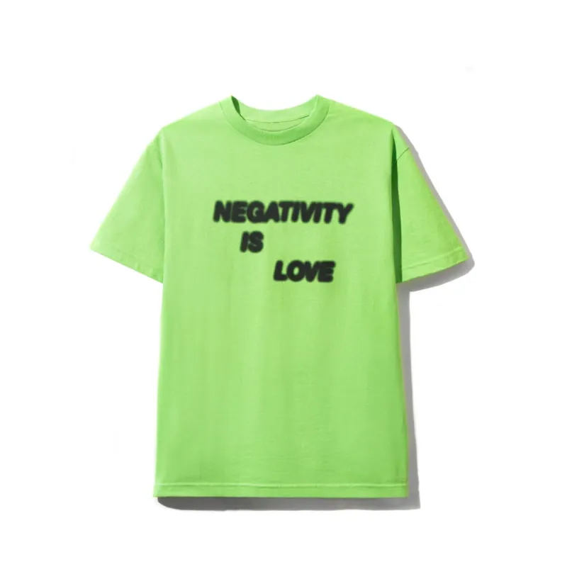 Negativity Is Love Lime Tee made by Anti Social Social Club
