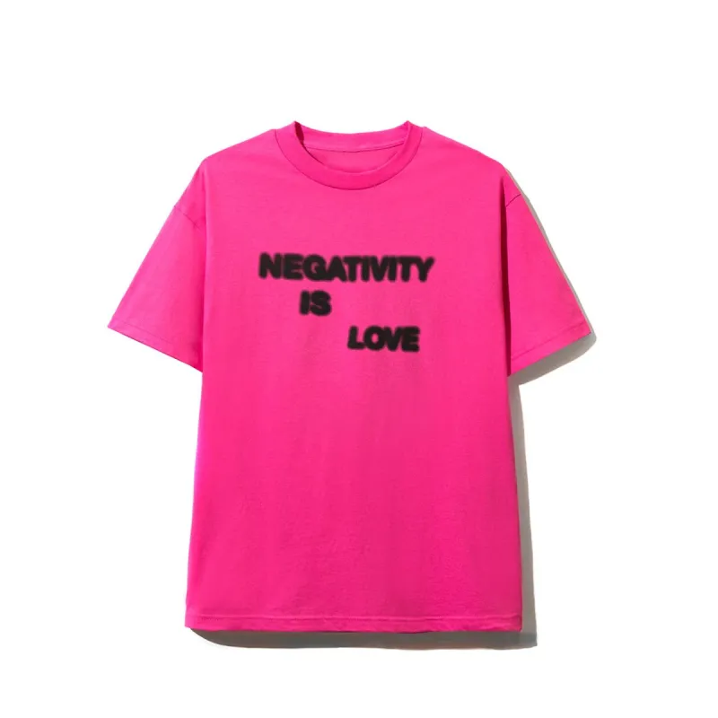 Negativity Is Love Hot Pink Tee sold by Anti Social Social Club