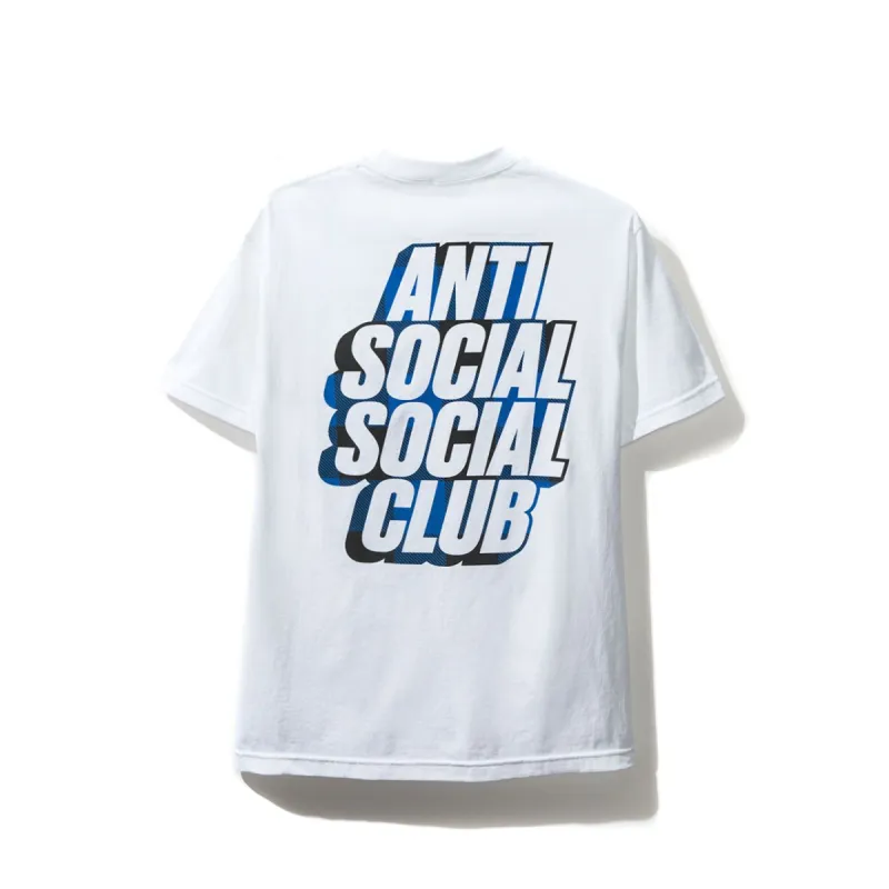 Blocked Blue Plaid White Tee sold by Anti Social Social Club