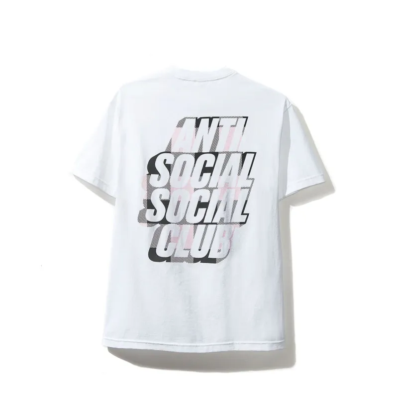 Blocked Pink Plaid White Tee made by Anti Social Social Club